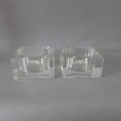 Pair of Acrylic Lucite Bottle Coasters