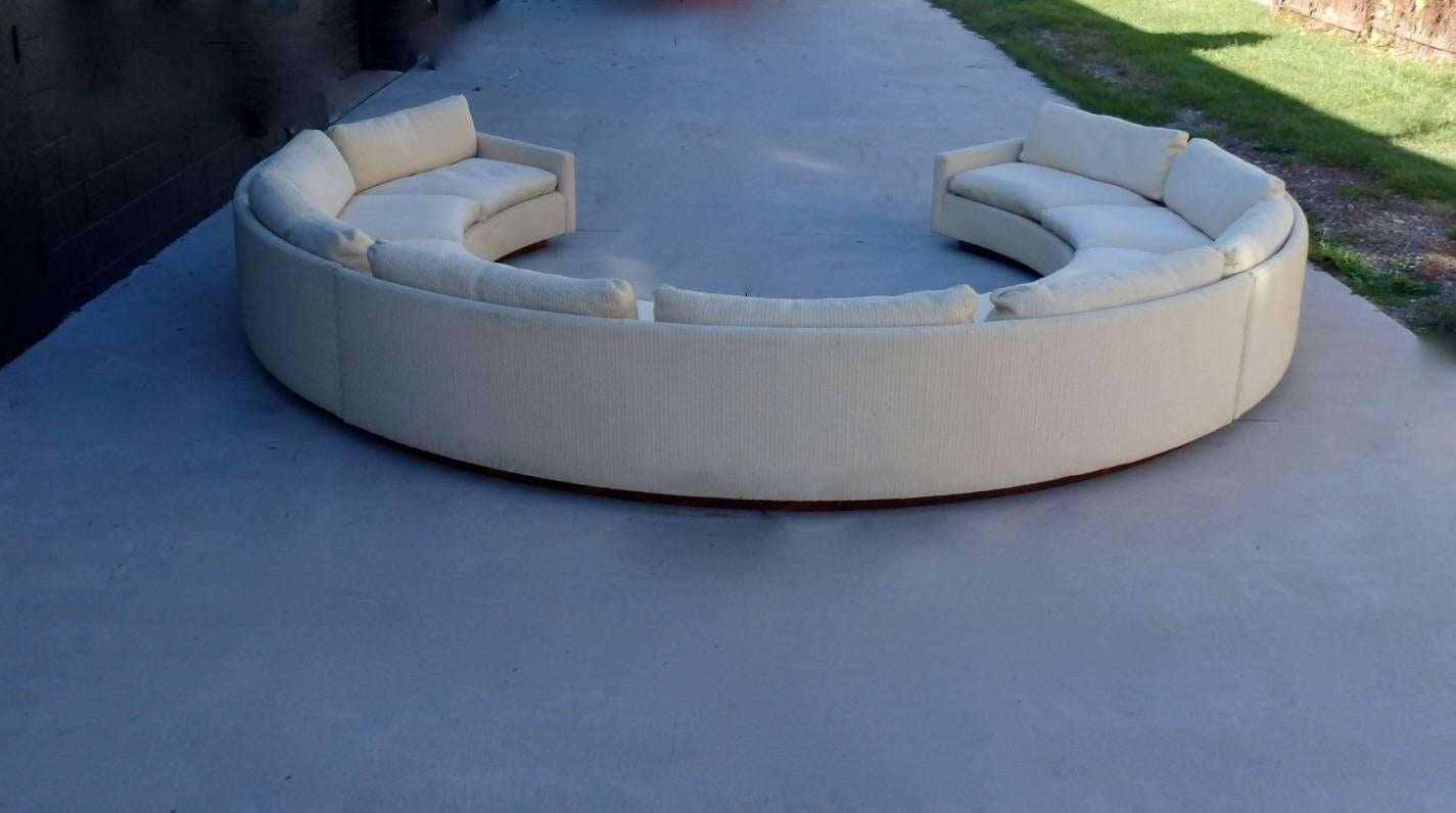 20th Century Milo Baughman Three-Piece Circle Sectional Couch