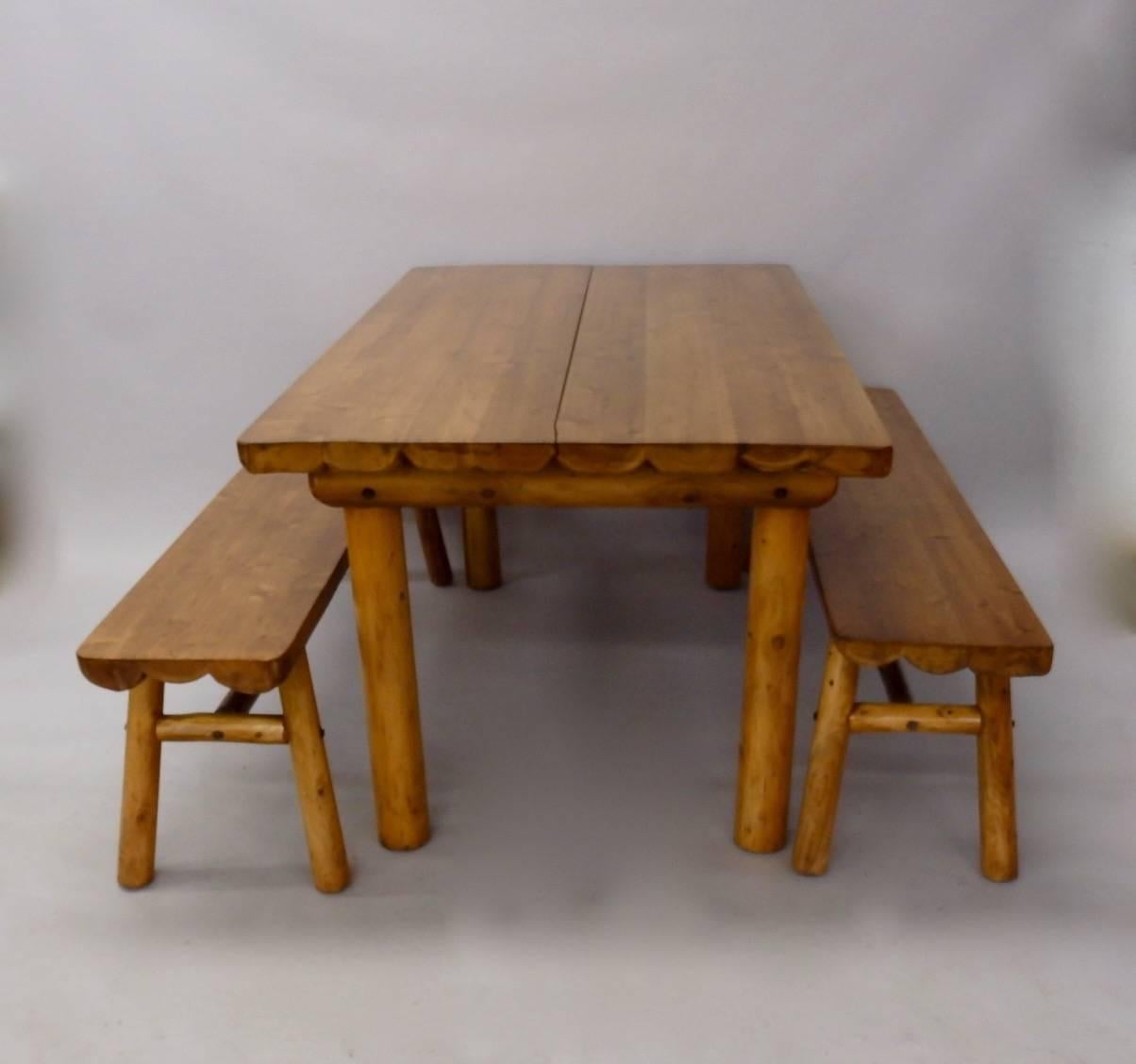 knotty pine dining table