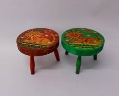 Taburetes pintados Peter Hunt Folk Art