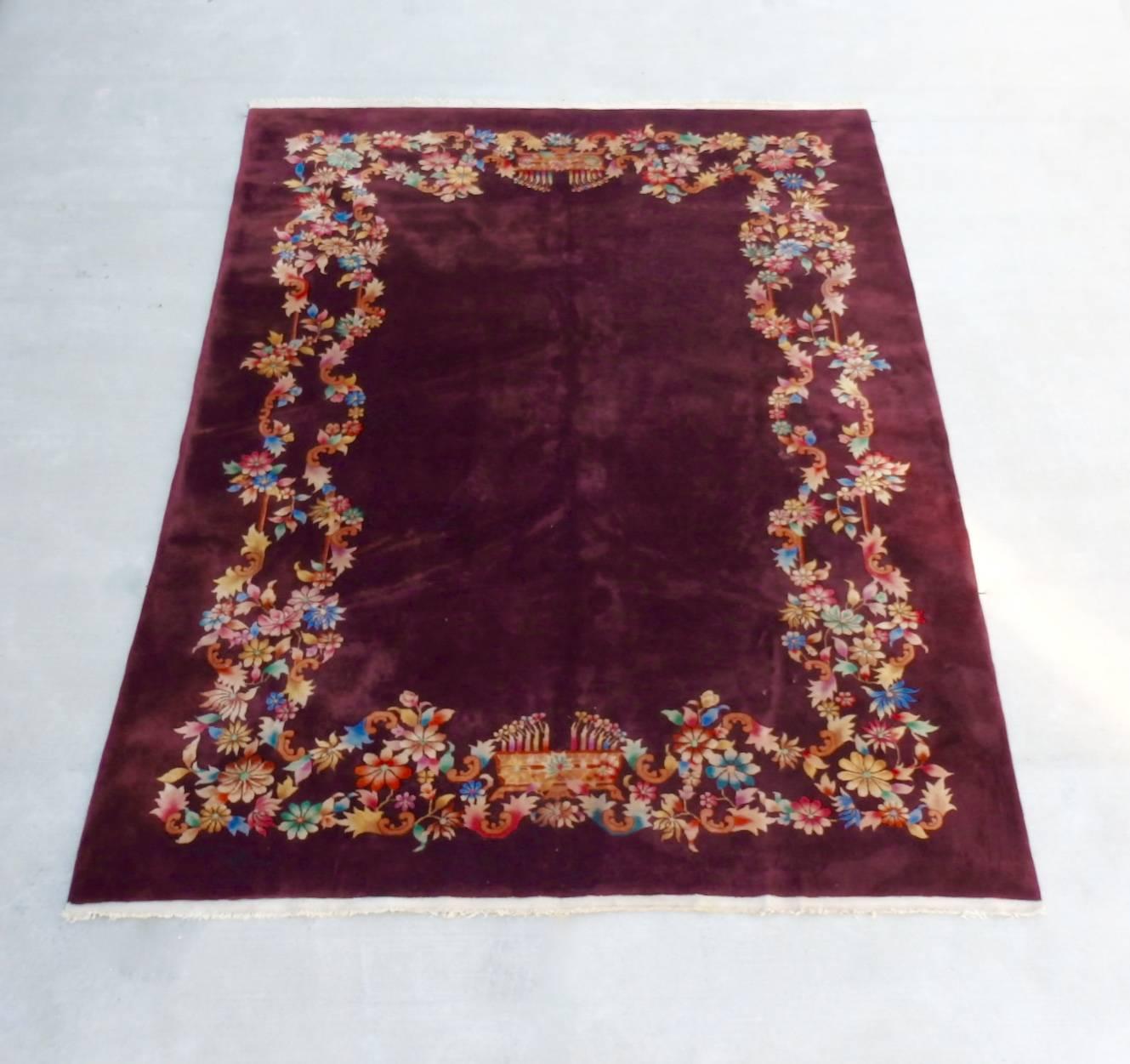 Hand-Crafted Nichols Chinese Art Deco Rug For Sale