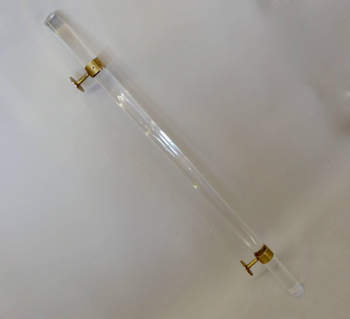 Pair of Brass-Mounted Lucite Rails 1