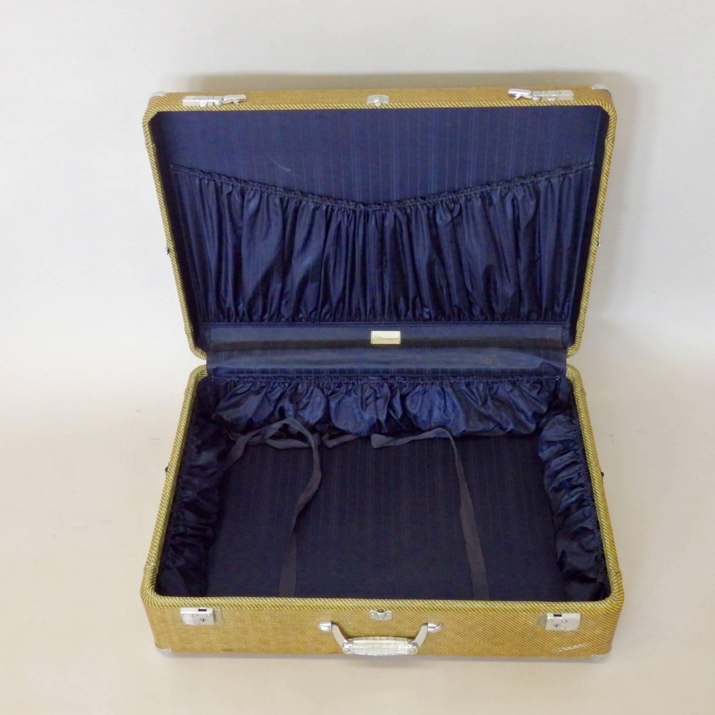 Fabric Set of Art Deco Luggage Pair of Suitcases