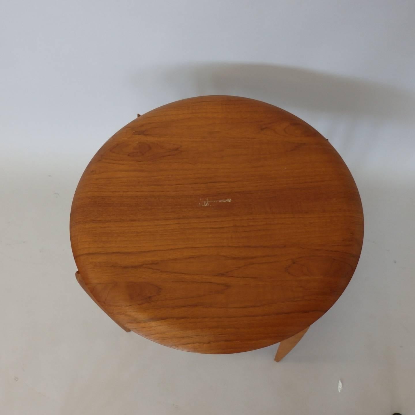 H. Engholm Svend Willumsen for Fritz Hansen Fold Up Teak Tray Table In Excellent Condition In Ferndale, MI