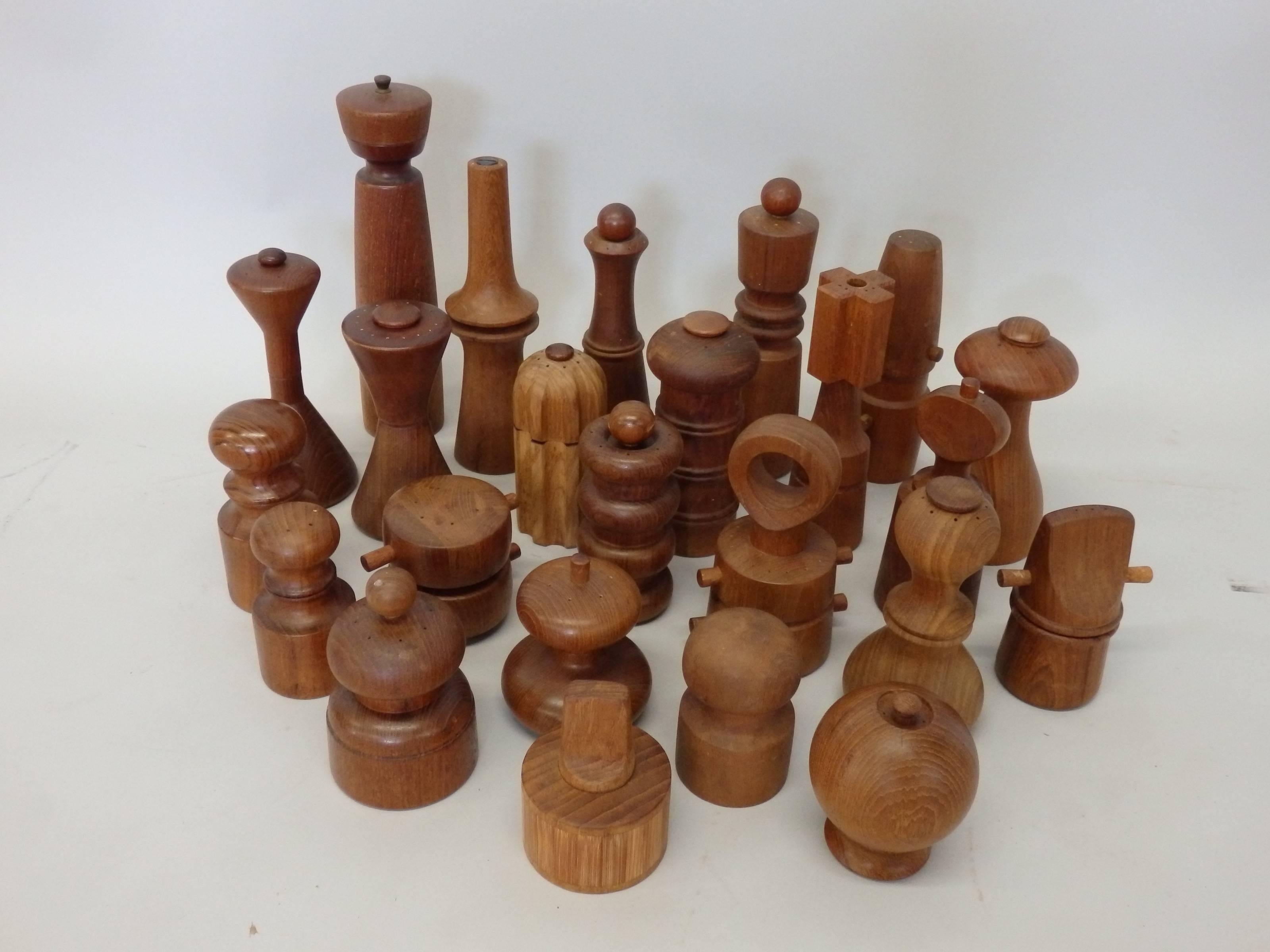 Mid-Century Modern Large Collection of Teak Pepper Mills by Jens Quistgaard