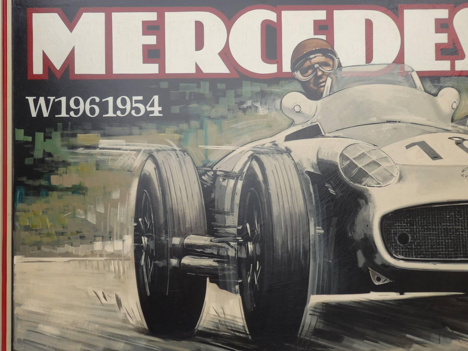 Artist Tony Upson, English, Born 1960.
Depicts Juan Manuel Fangio German Swiss Grand Prix 1954.