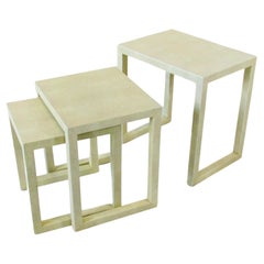 Used Karl Springer Style Shagreen Nest of Tables