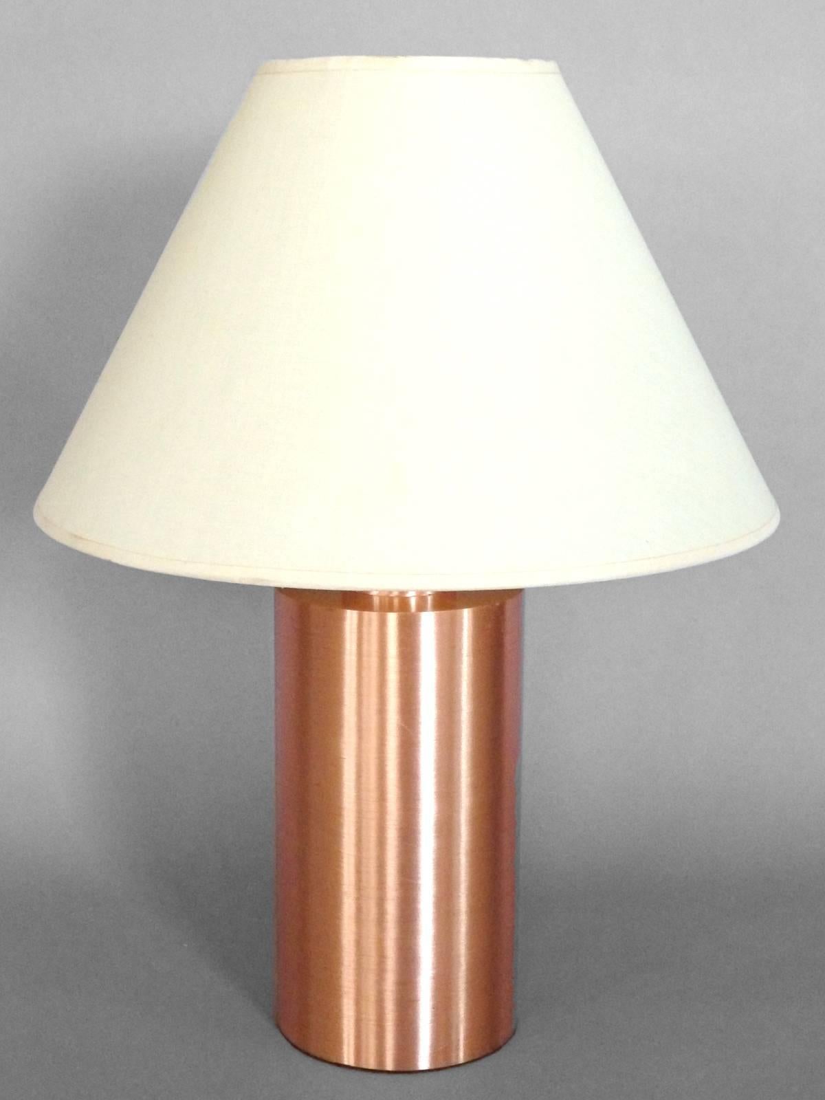 American Art Deco Machine Age Spun Copper Table Lamp