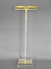 Style of Karl Springer Lucite With Brass Clothes Tree