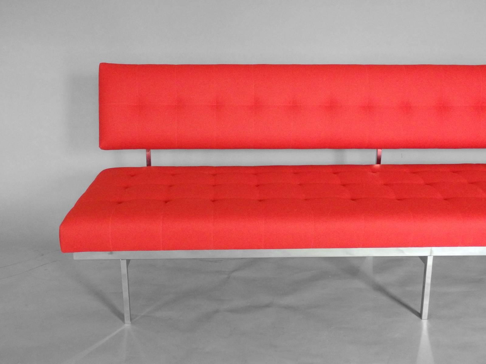 American Spectacular Chrome Frame Red Knoll Sofa