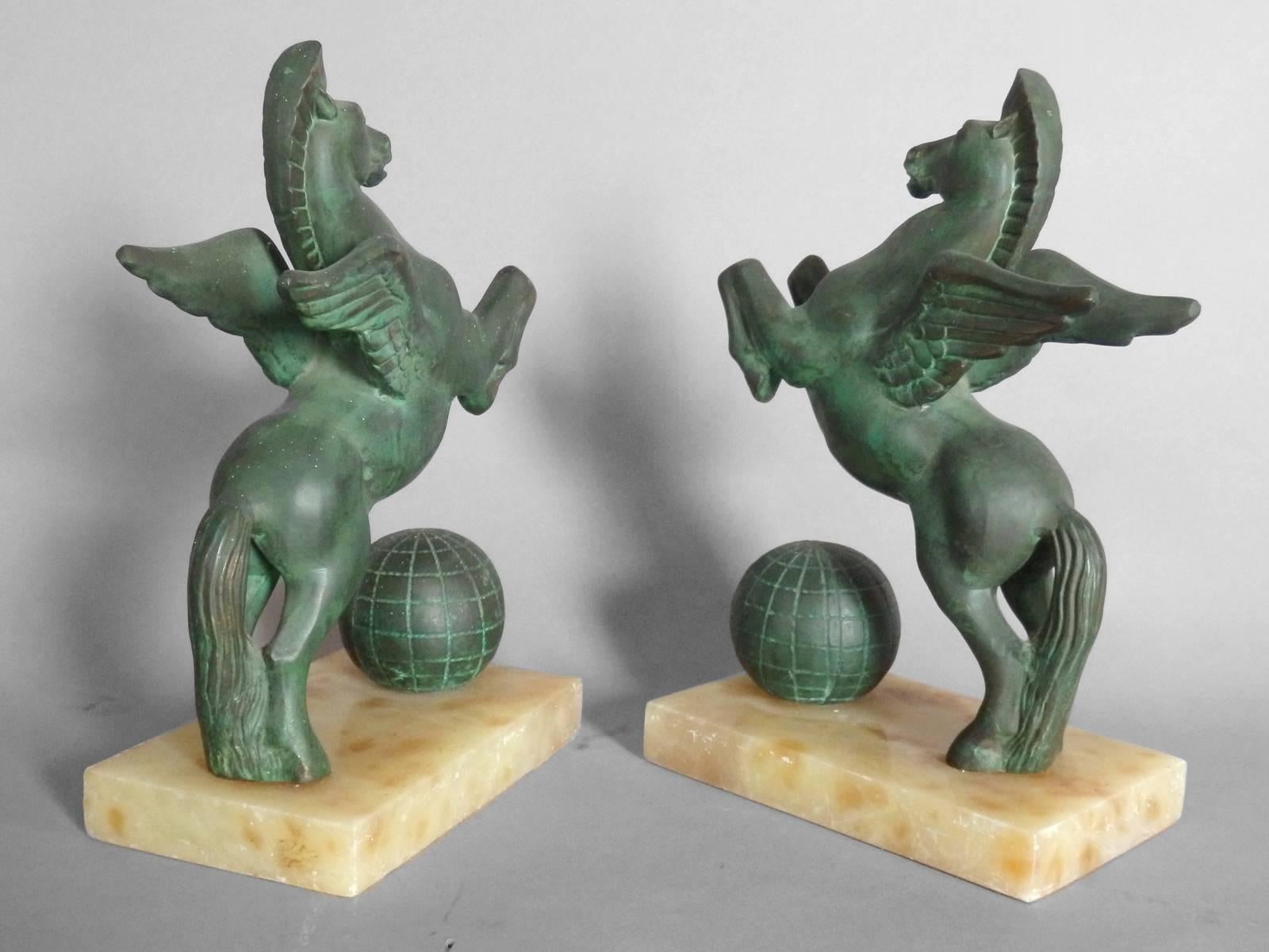 Italian Pair of Gio Ponti Attributed Winged Pegasus Bookends
