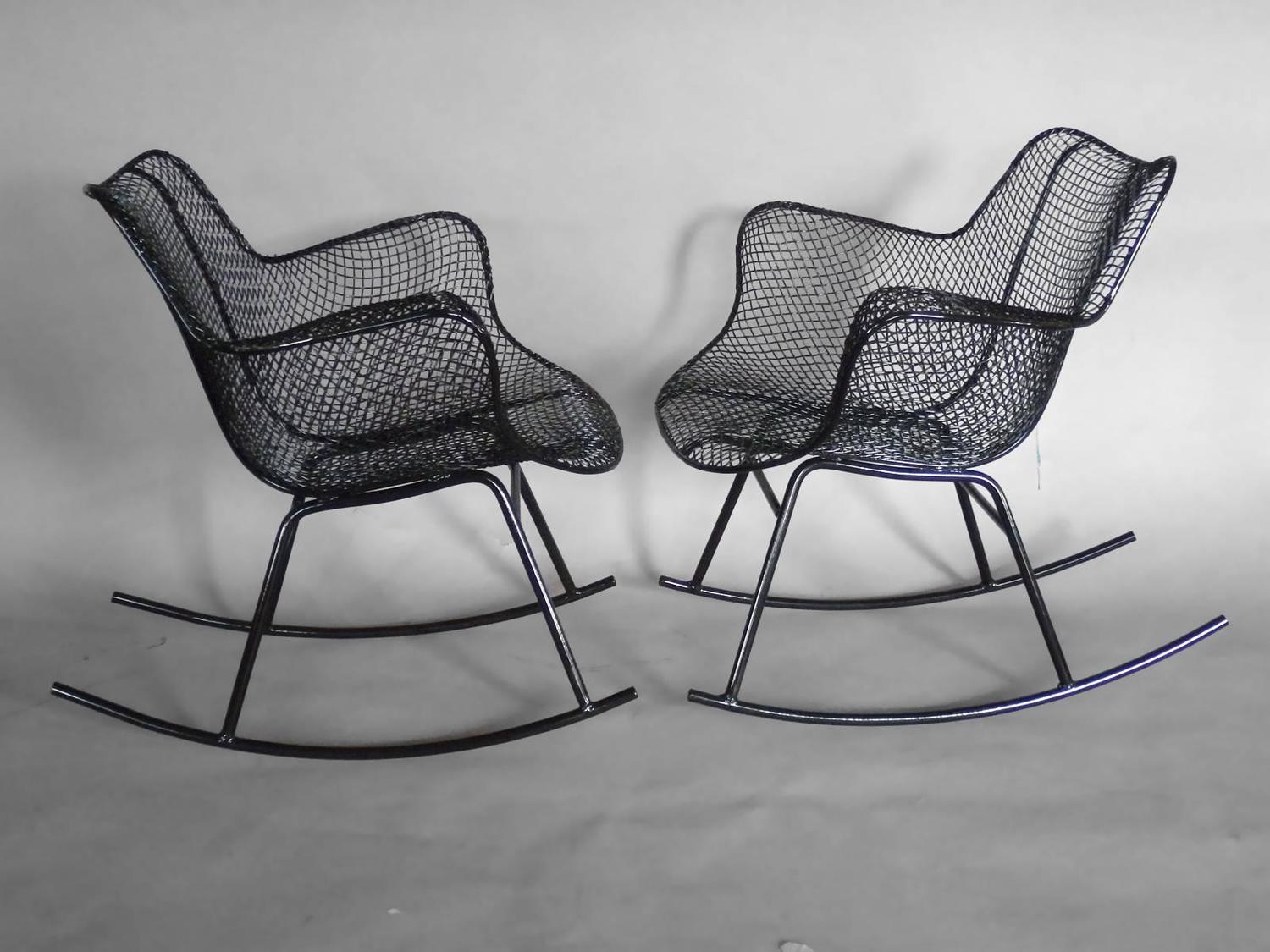 Pair of Woodard Wrought Iron Rocking Chairs at 1stdibs