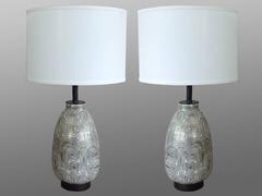 Pair of Psychedelic Overlay Glass Table Lamps