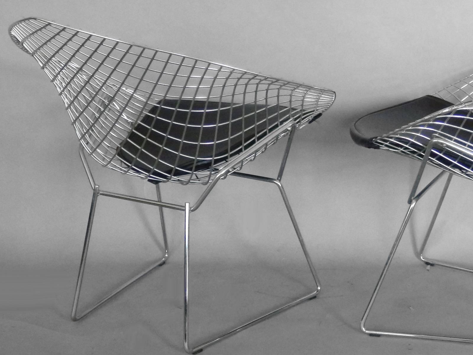 American Pair of Harry Bertoia for Knoll Chrome Diamond Chairs