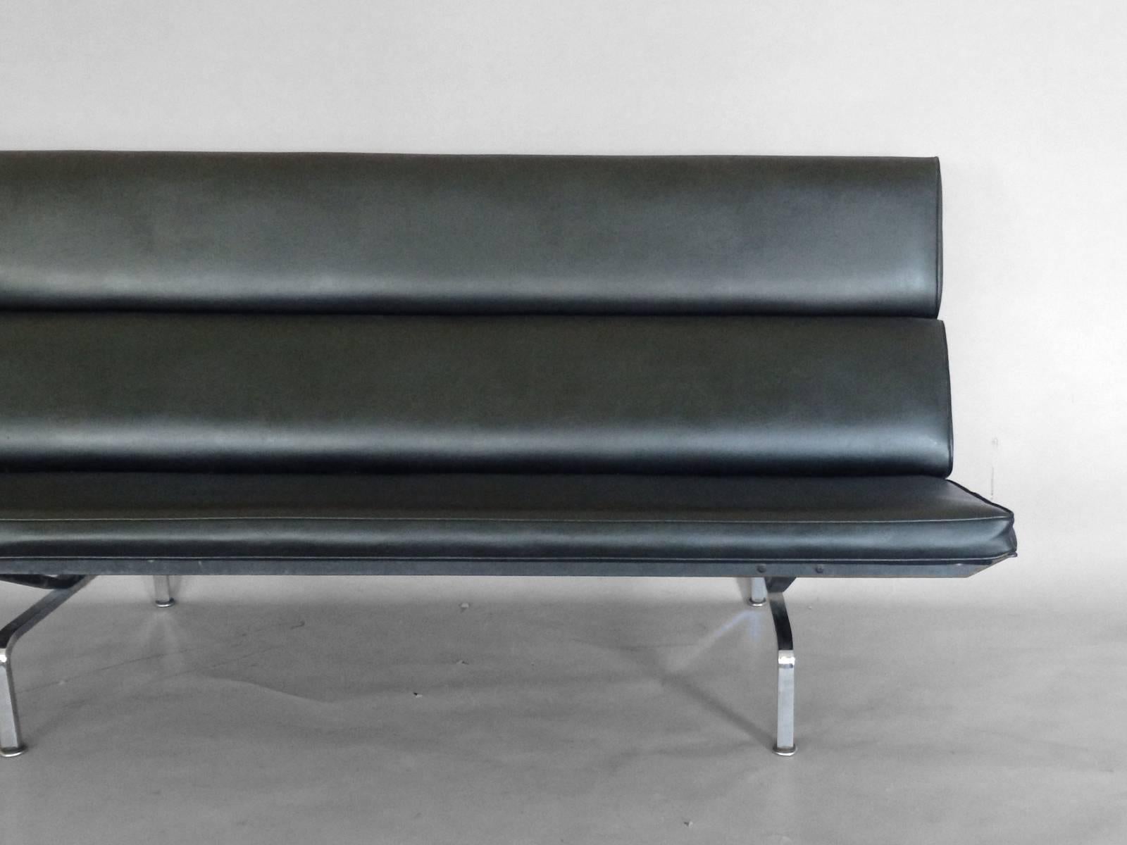 American Eames for Herman Miller Black Compact Sofa