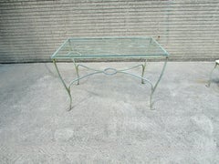 Terrassentisch aus der frühen „Dogwood“-Serie von Salterini mit Glasplatte und sechs Stühlen.