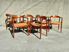 Set of six Hans Wegner Johannes Hansen Knoll Teak dining chairs