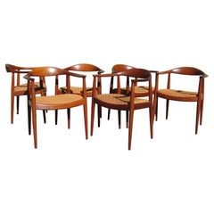 Set of six Hans Wegner Johannes Hansen Knoll Teak dining chairs