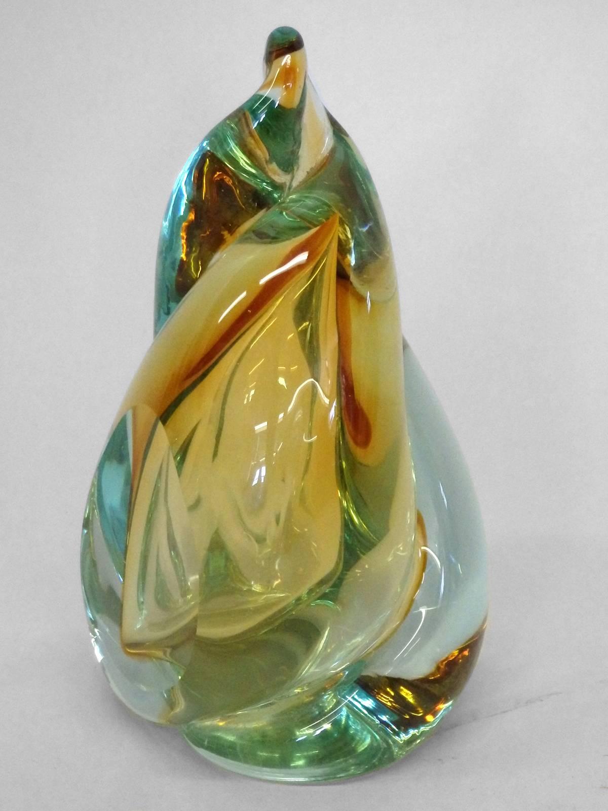 Hand-Crafted Pair of Murano Italian Glass Bookends