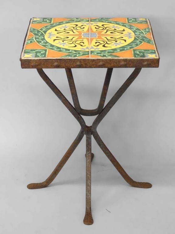 Wrought Iron Base Catalina TileTop Occasional Table at 1stDibs