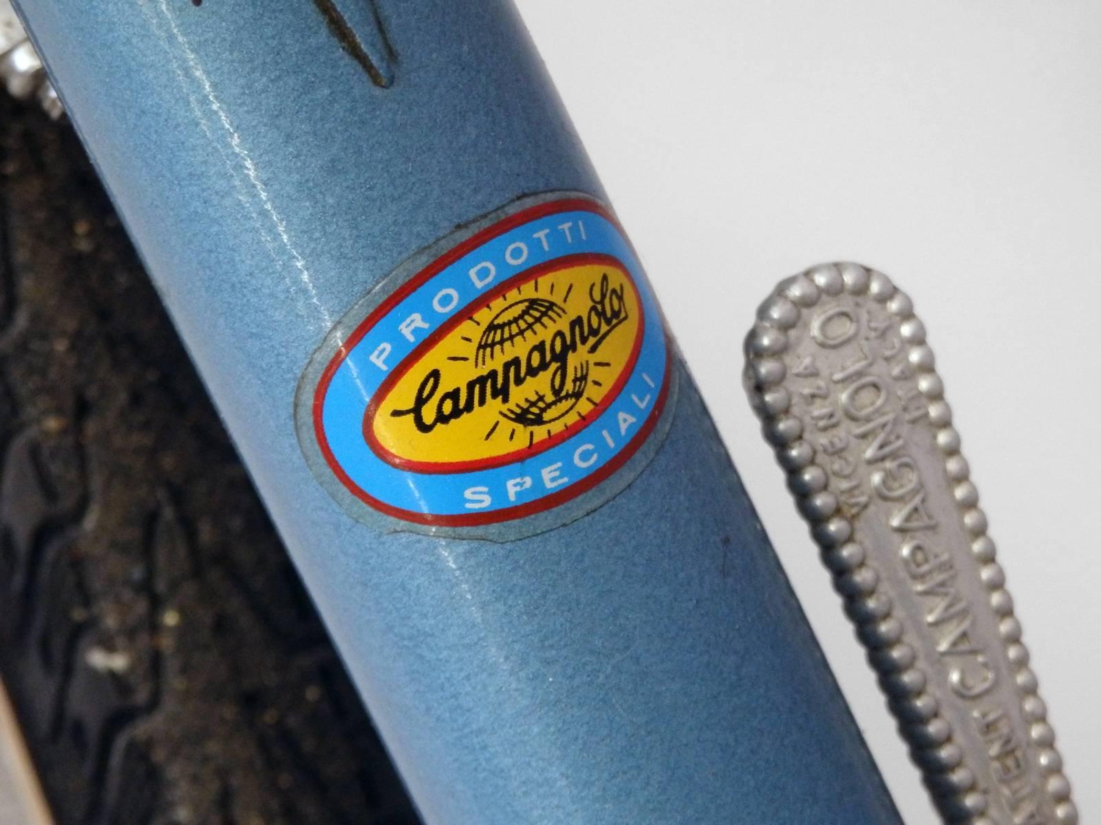 Complete Campagnolo package from derailleurs to seat post to pedals and cages, English bicycle, Italian components. head badge tube is 8