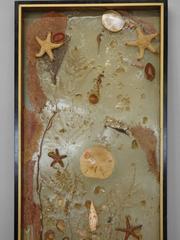 Folk Art Sea Shore Resin Composition Panel