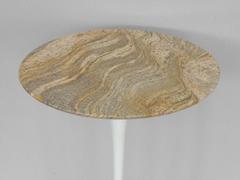 Early Cast Iron Base Saarinen for Knoll Tulip Side Table with Custom Granite Top