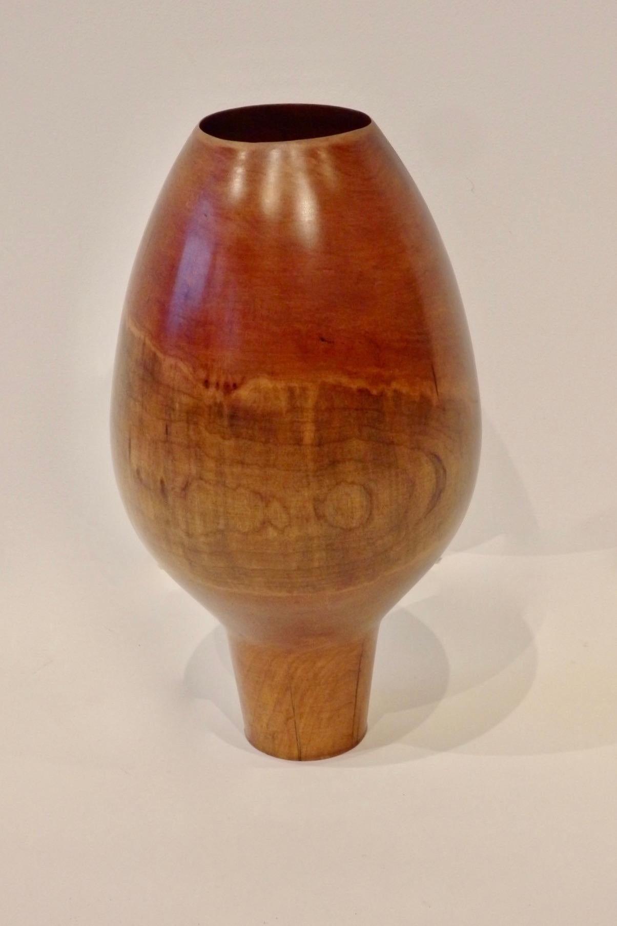 Late 20th Century Large-Scale Turned Cherrywood Vessel Signed Phillip Moulthrop