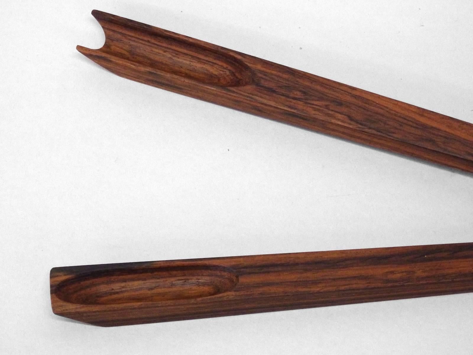 Asian Style Minimalist rosewood salad servers.