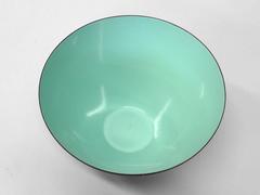 Three Steel with Enamel Herb Krenchel Krenit Ware Bowls with Salad Servers