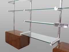 Janet Schweitzer Polished Aluminum and Glass Obra Wall Unit design for Pace