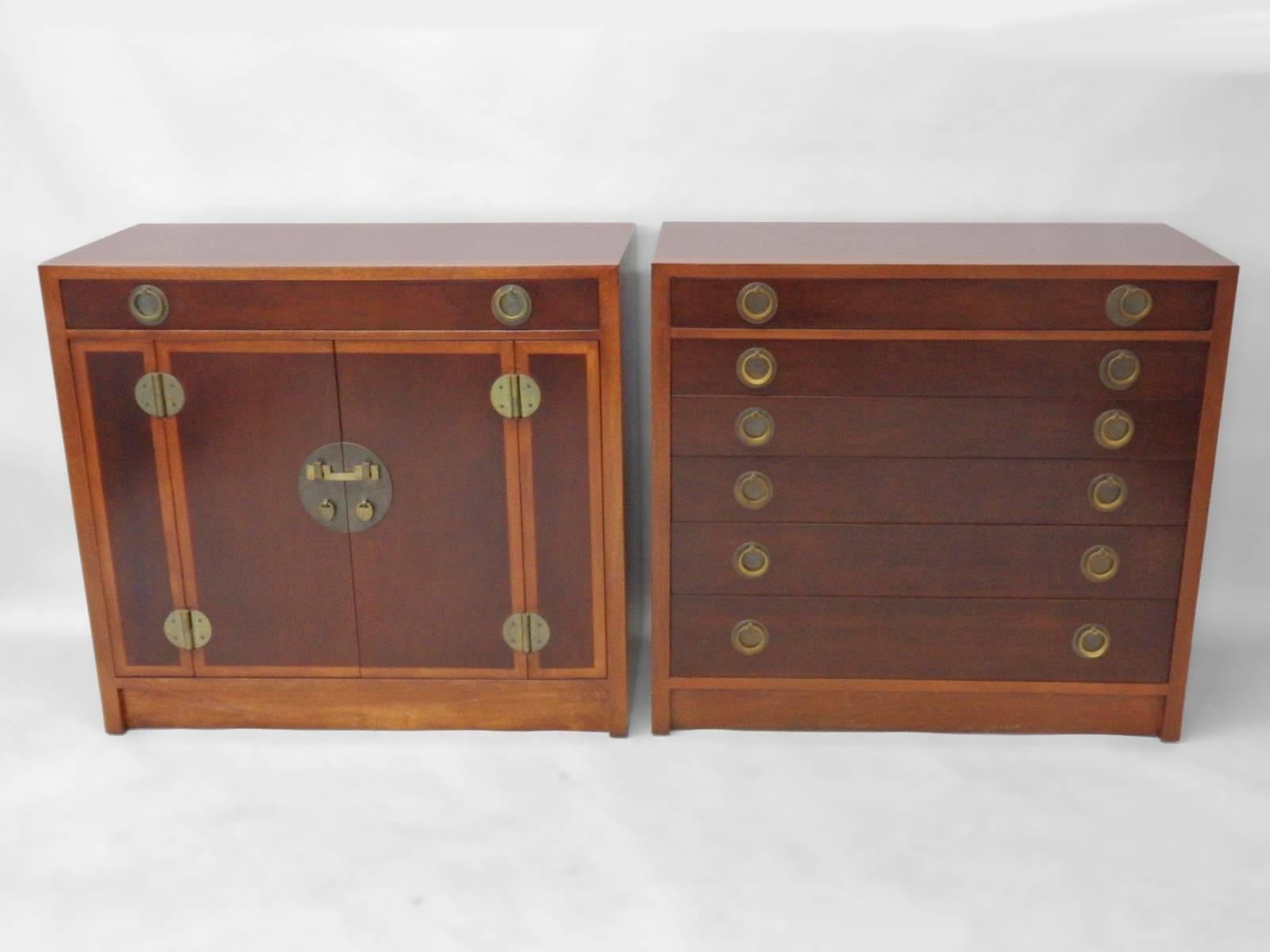 Mid-Century Modern Pair of Edward Wormley for Dunbar Chests
