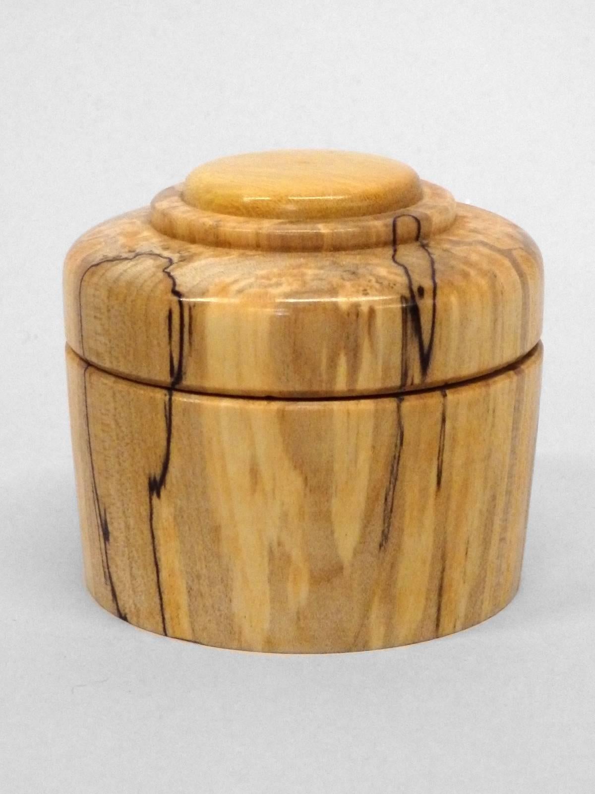 Four Studio Turned Wood Gift Canisters by Steve Sharpe In Excellent Condition For Sale In Ferndale, MI