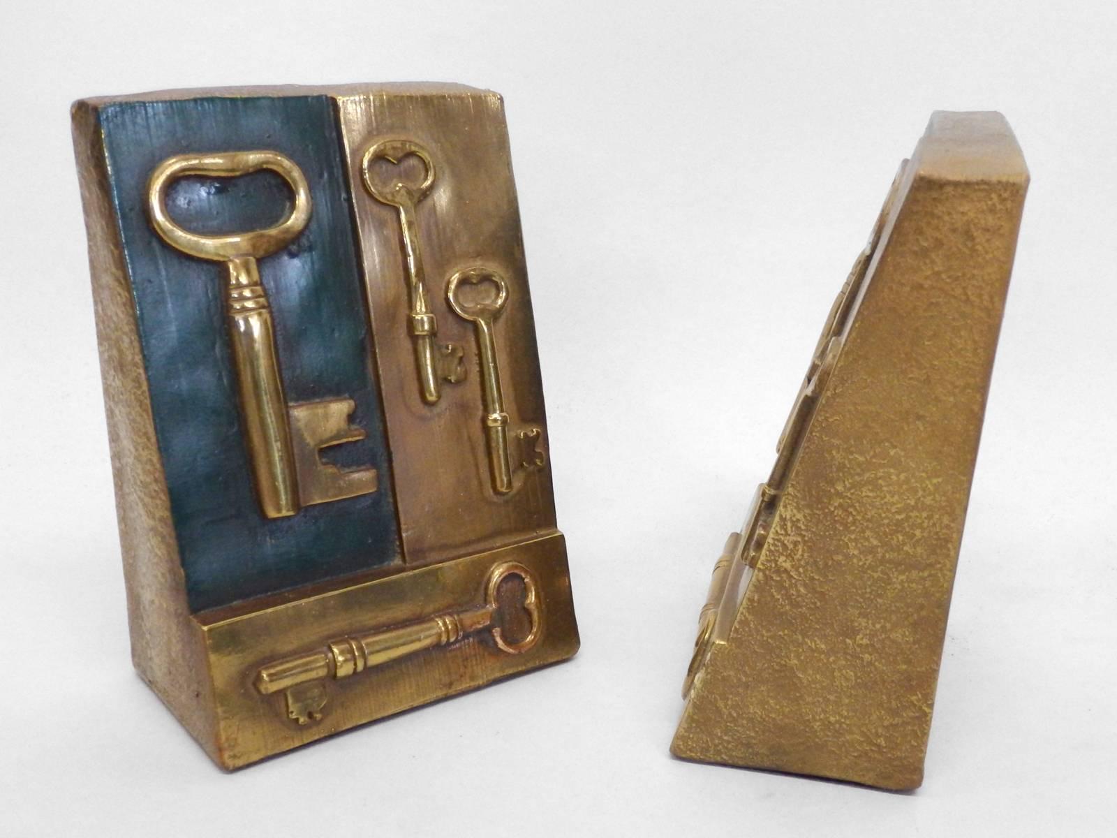 Mid-Century Modern Key to Knowledge Bookends
