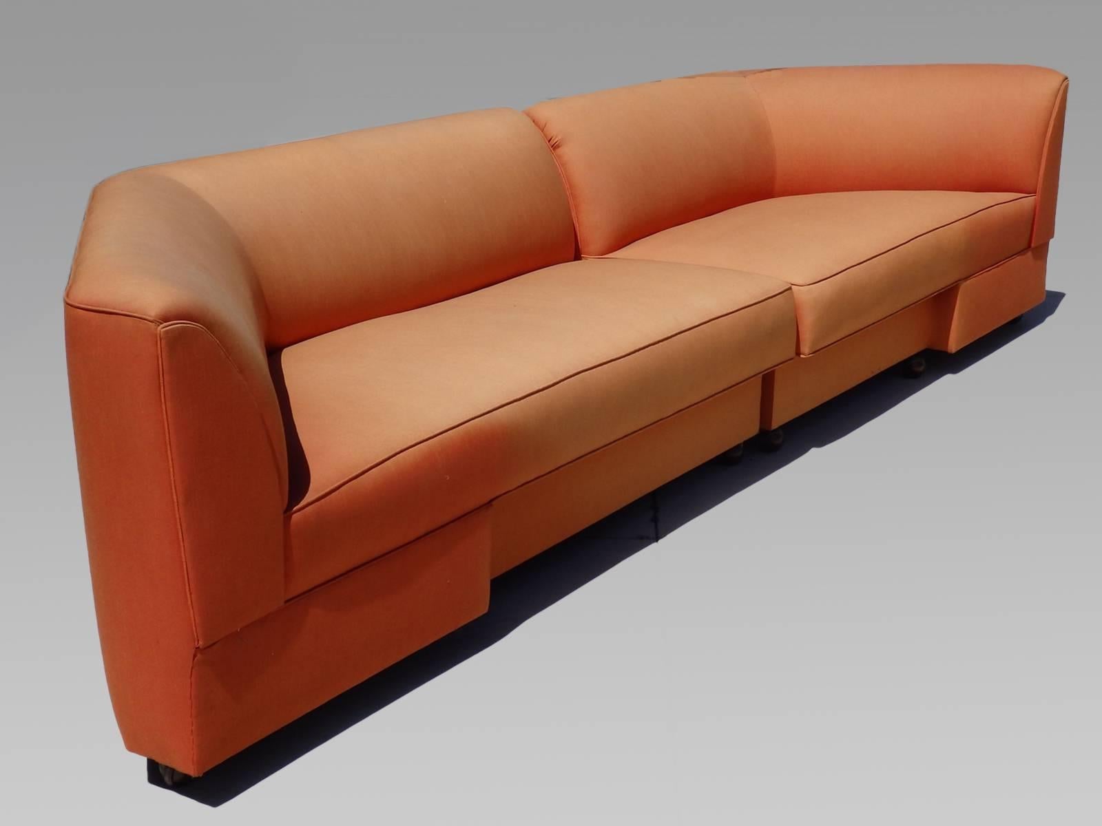 American Large Mid-Century Two-Piece Sectional Couch