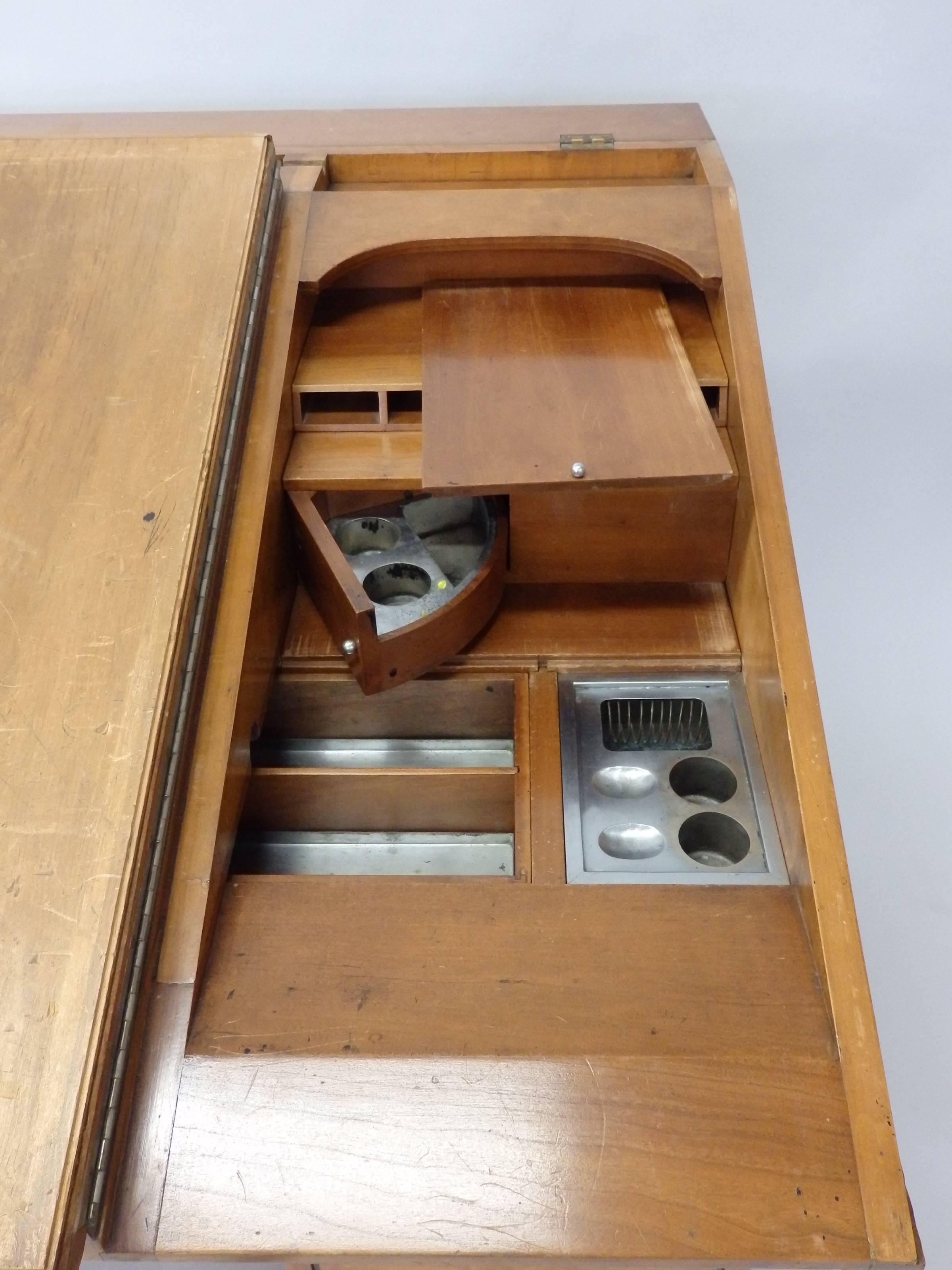 American Johann Tapp Custom Built Art Deco era Cartoonist Desk with Hidden Compartments For Sale