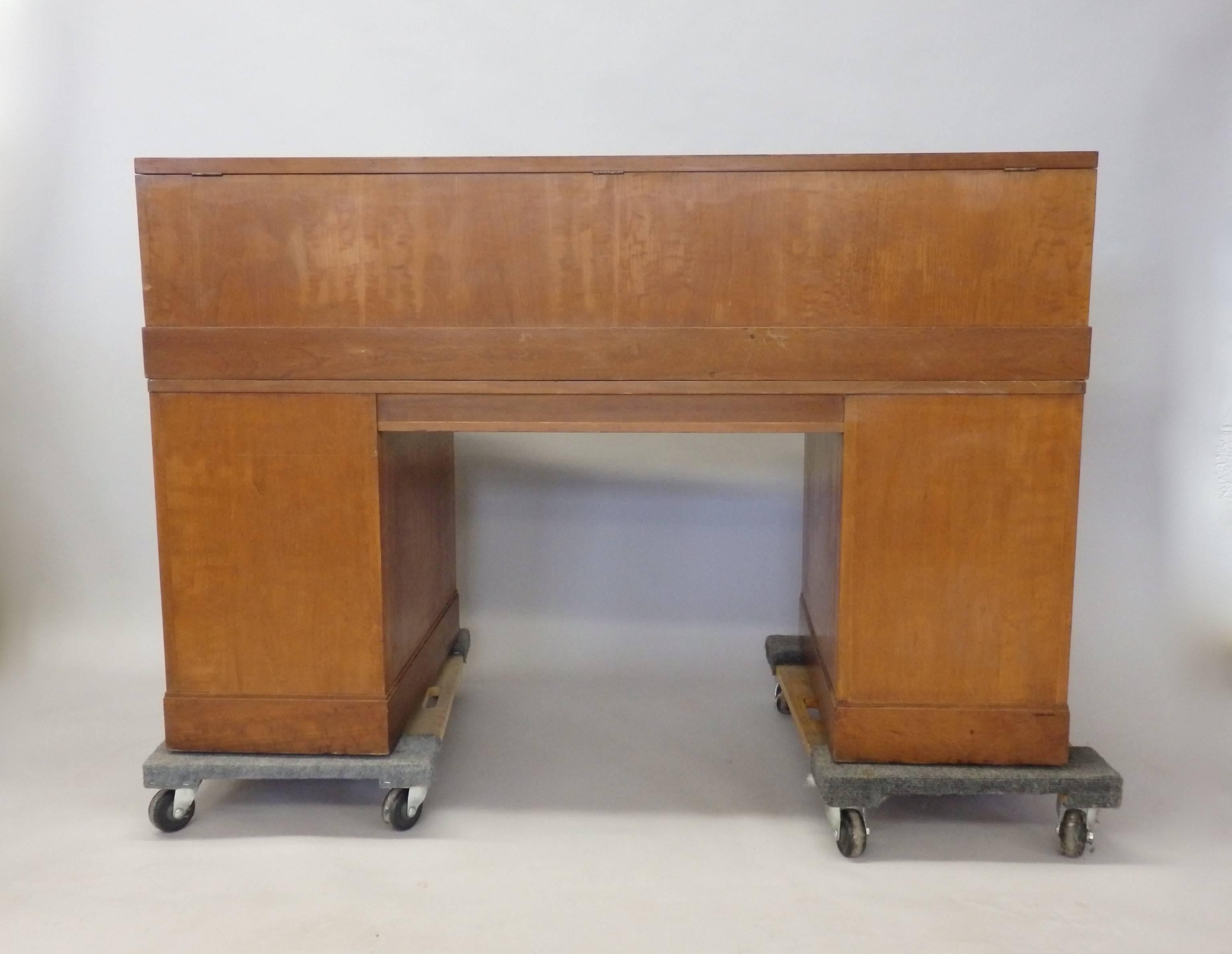 Brushed Johann Tapp Custom Built Art Deco era Cartoonist Desk with Hidden Compartments For Sale
