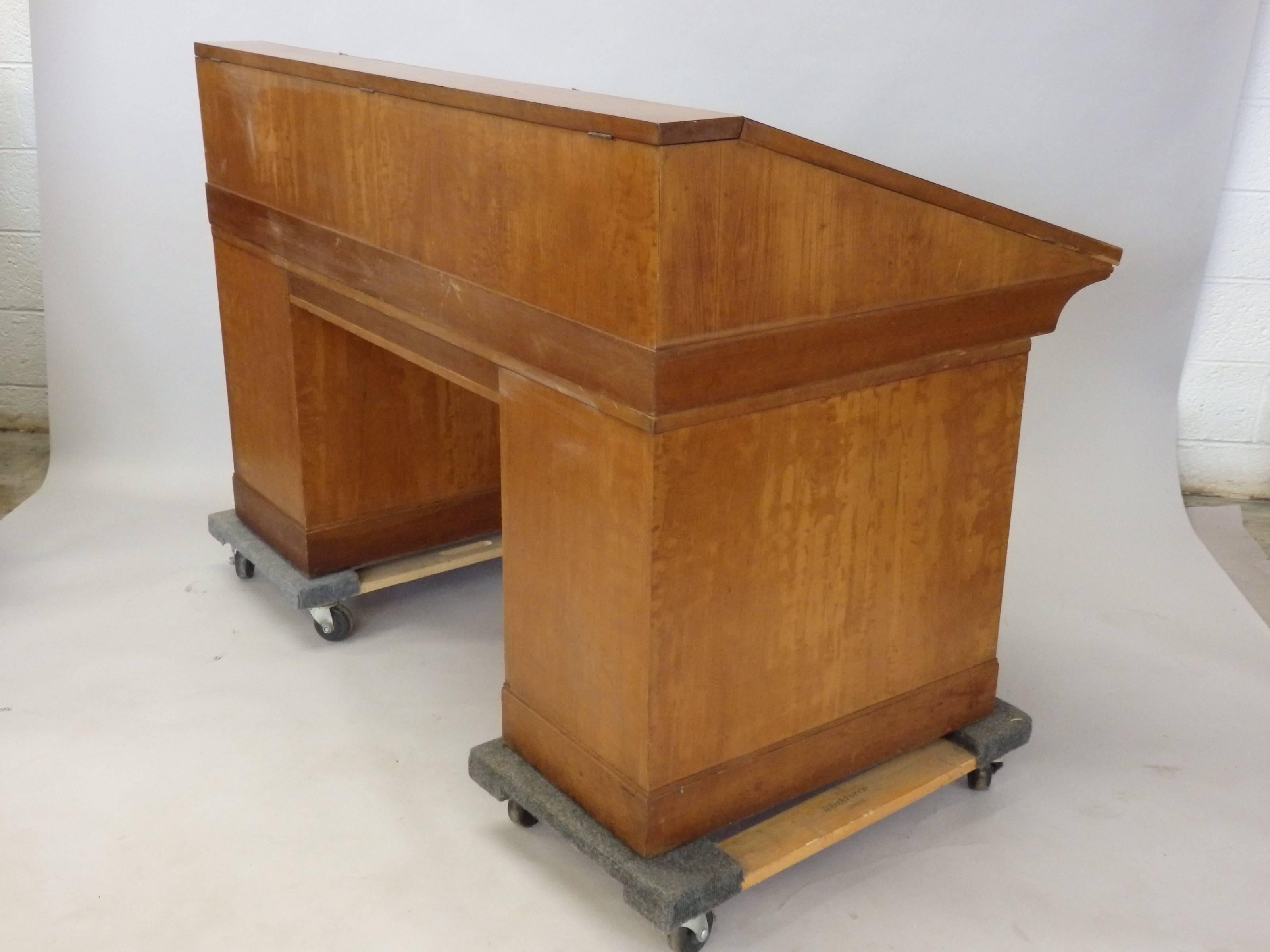 Johann Tapp Custom Built Art Deco era Cartoonist Desk with Hidden Compartments In Good Condition For Sale In Ferndale, MI