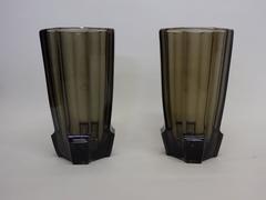 Pair of Art Deco Glass Vases Style of Koloman Moser
