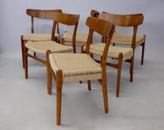 The best set of Six Hans Wegner for Carl Hansen Restored Dining Chairs