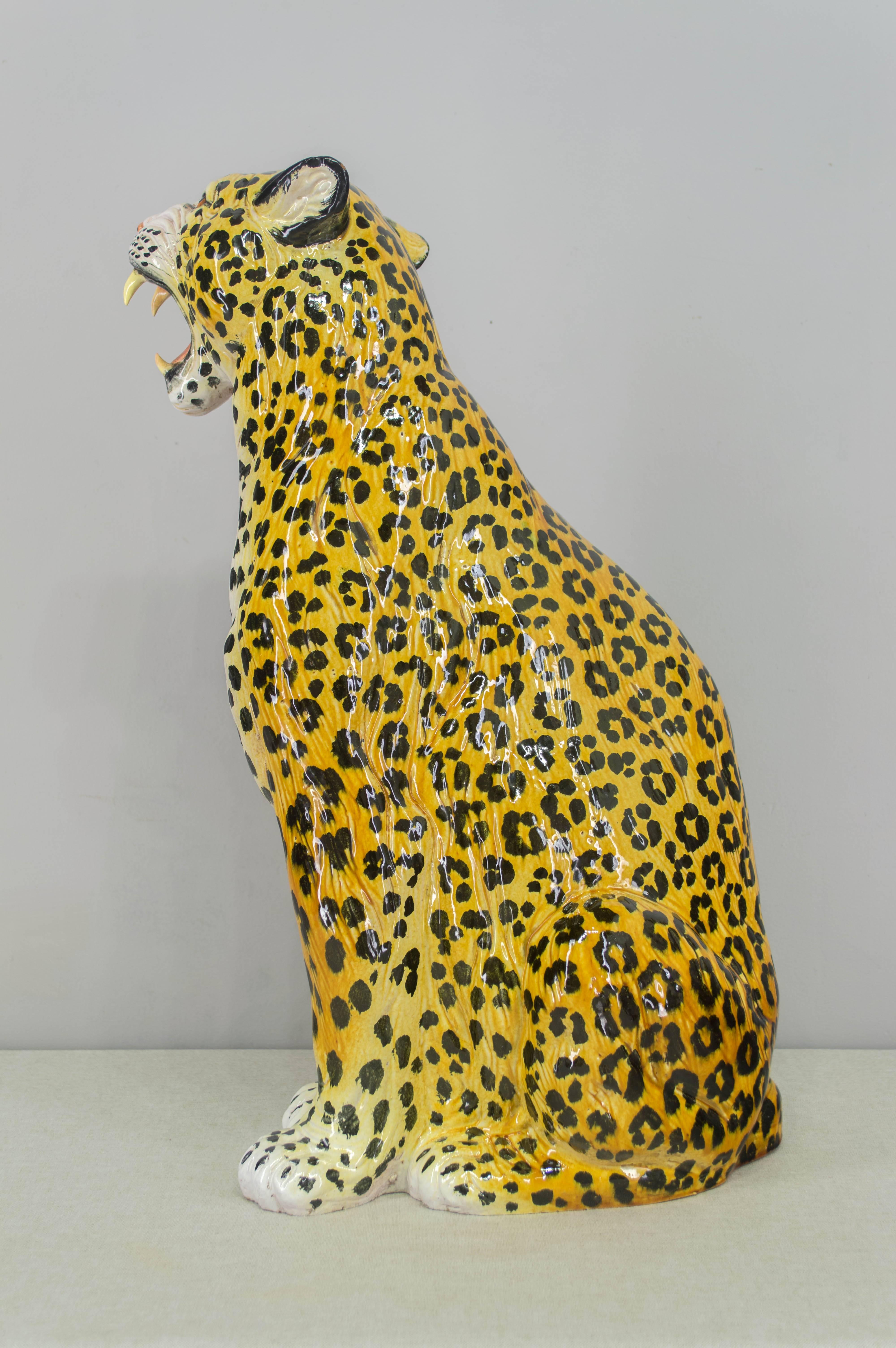 20th Century Italian Ceramic Leopard