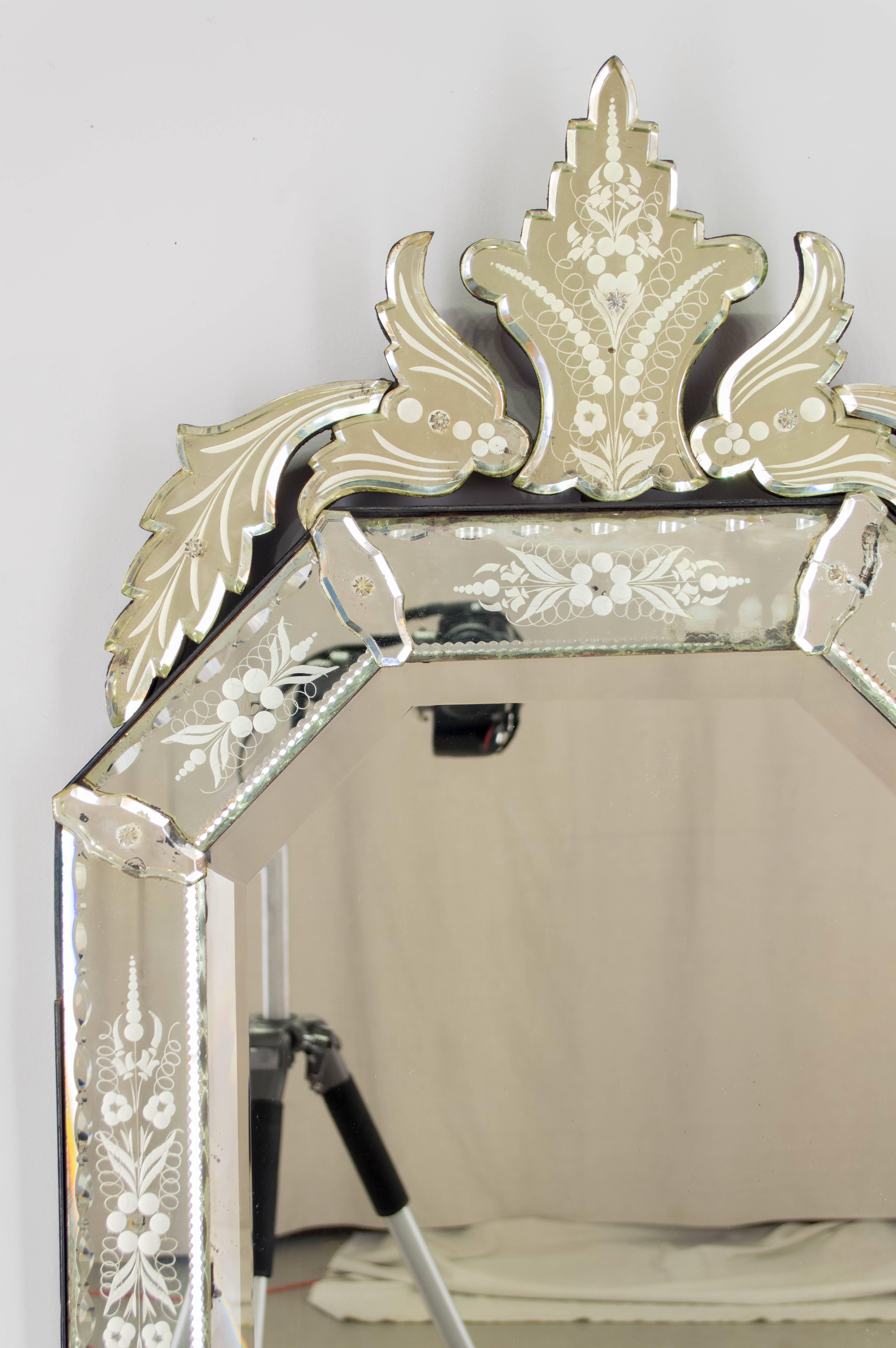 Italian 19th Century Napoleon III Venetian Mirror