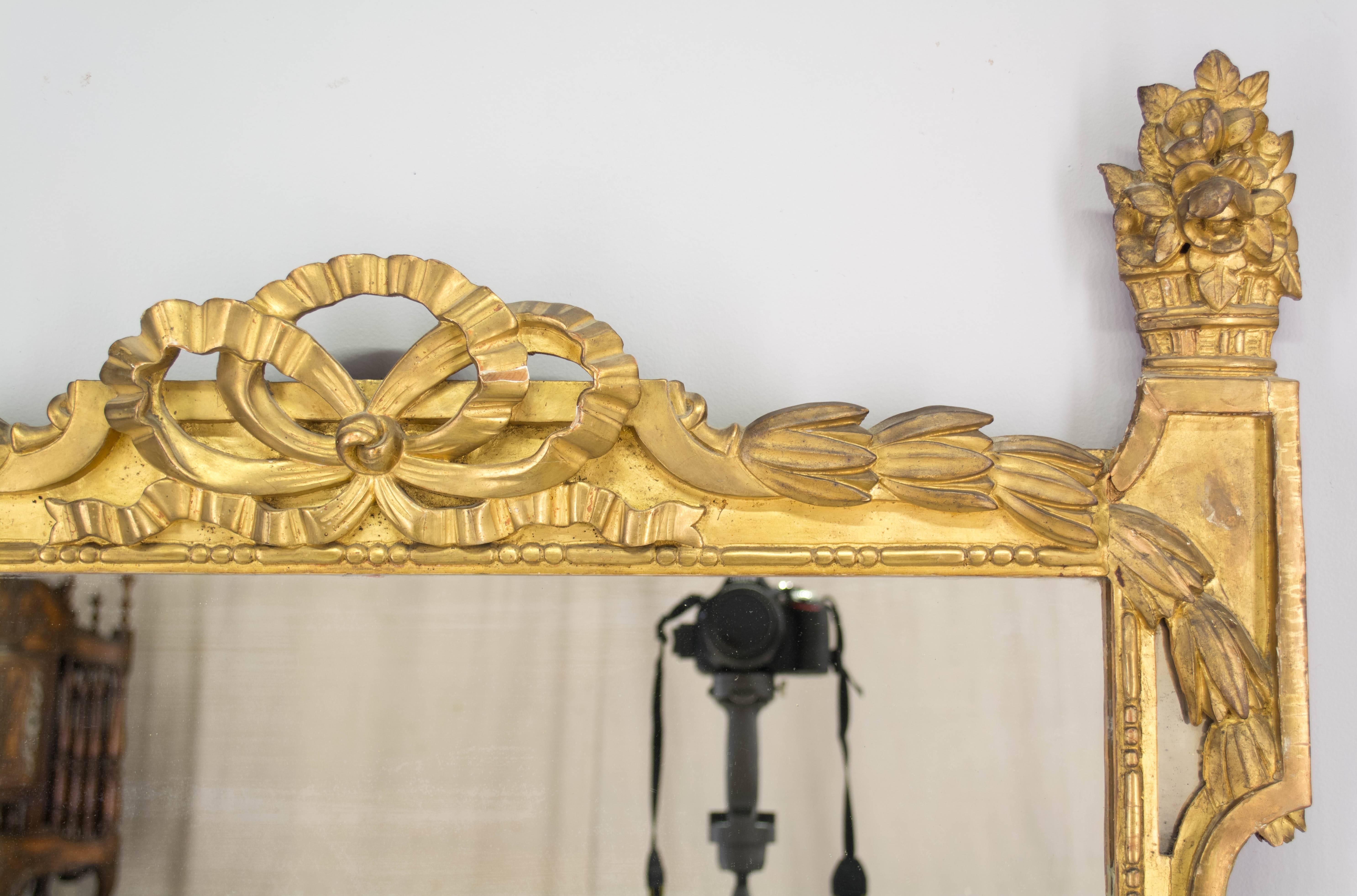 French Louis XVI Style Gilded Mirror 5