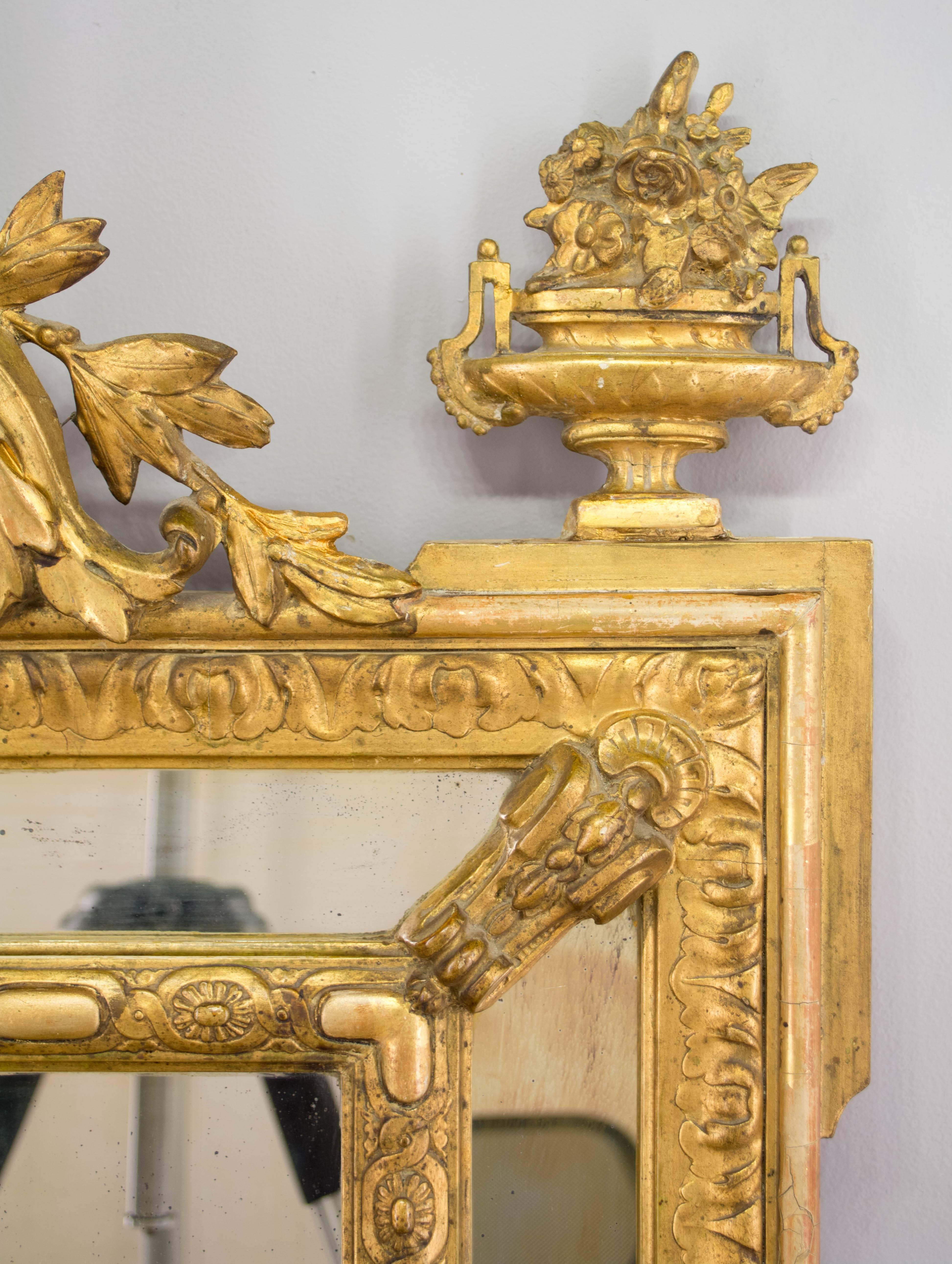 19th Century Napoleon III Gilt Mirror In Excellent Condition In Winter Park, FL