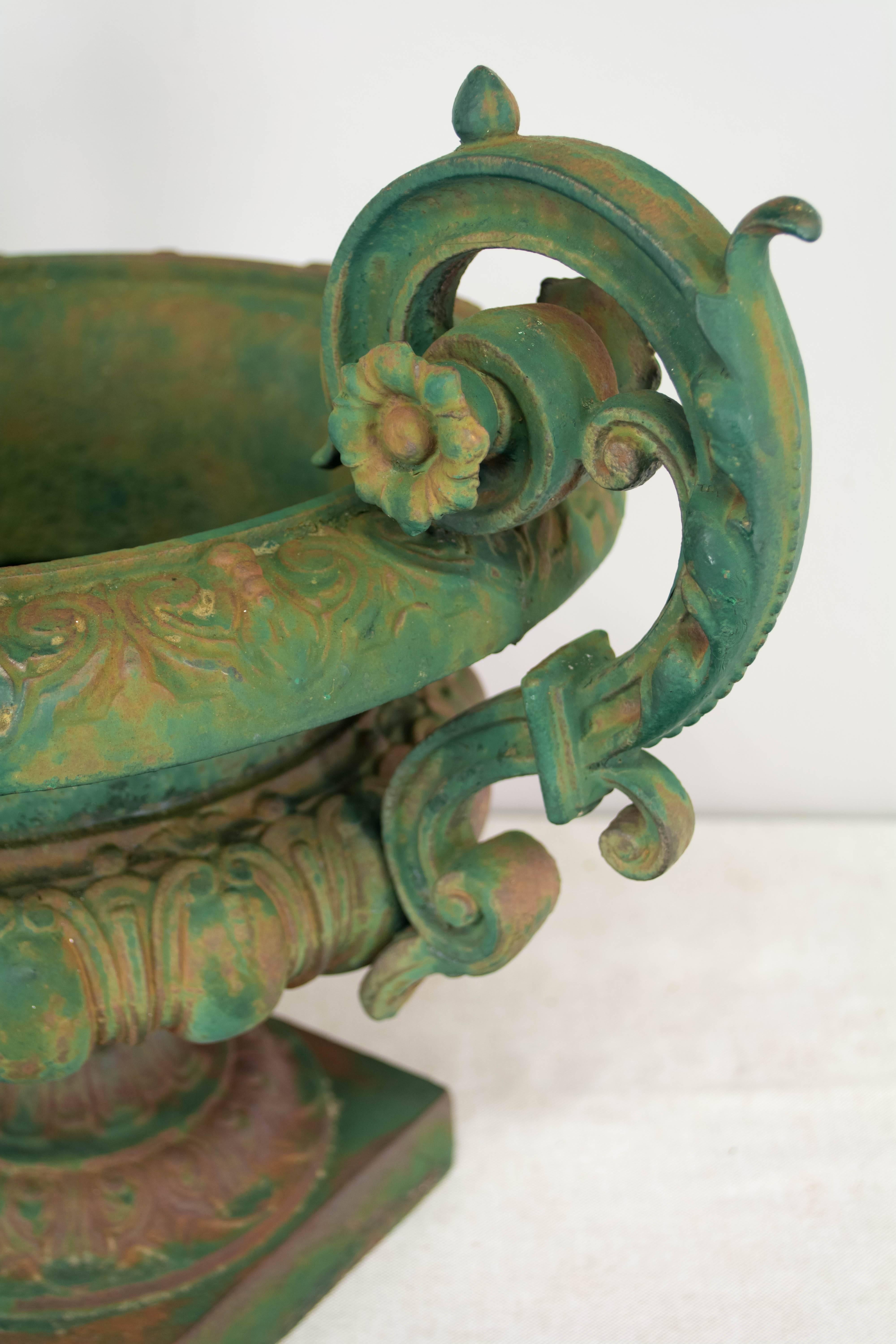 Pair of 19th Century French Cast Iron Urns 5
