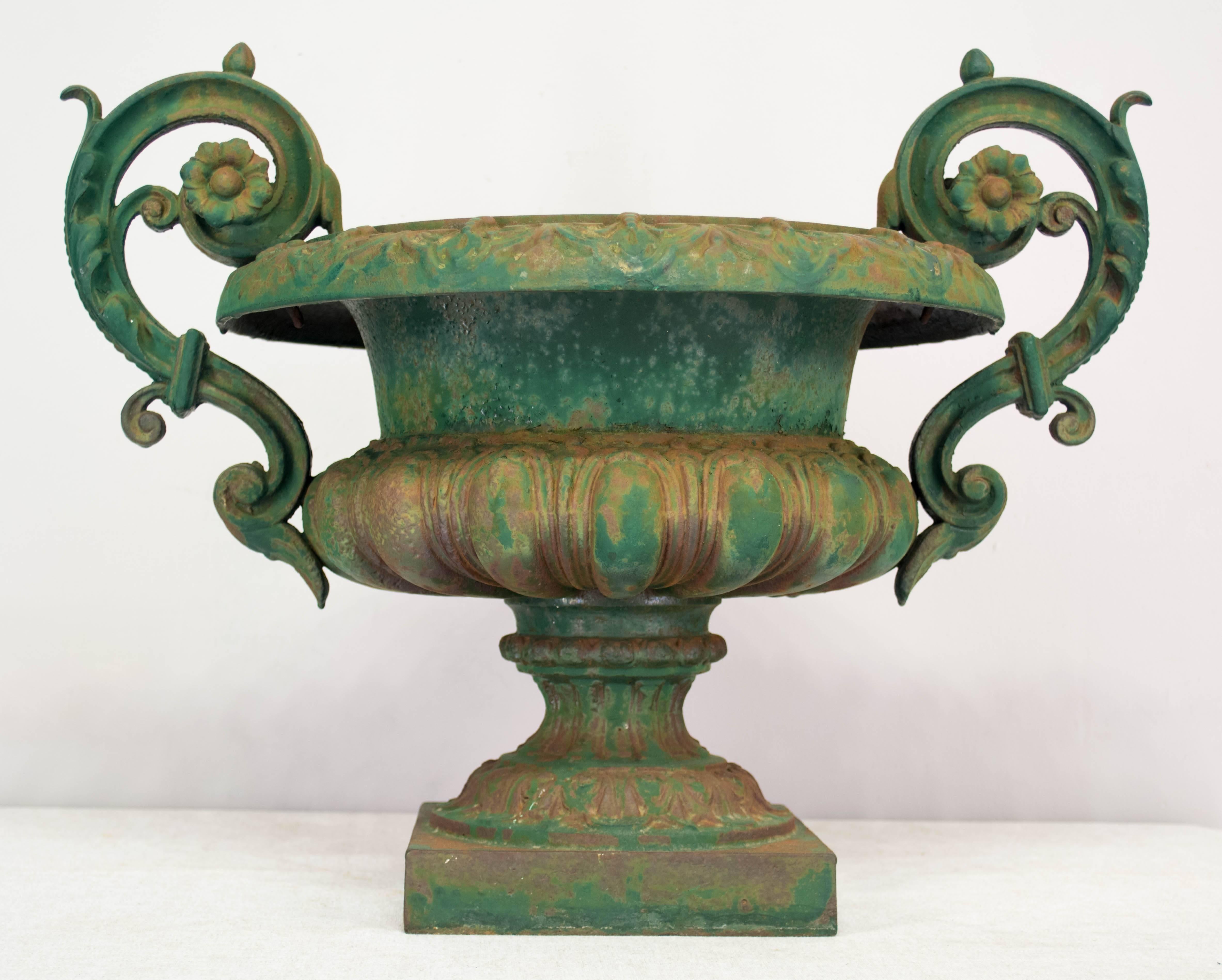 Pair of 19th Century French Cast Iron Urns 6