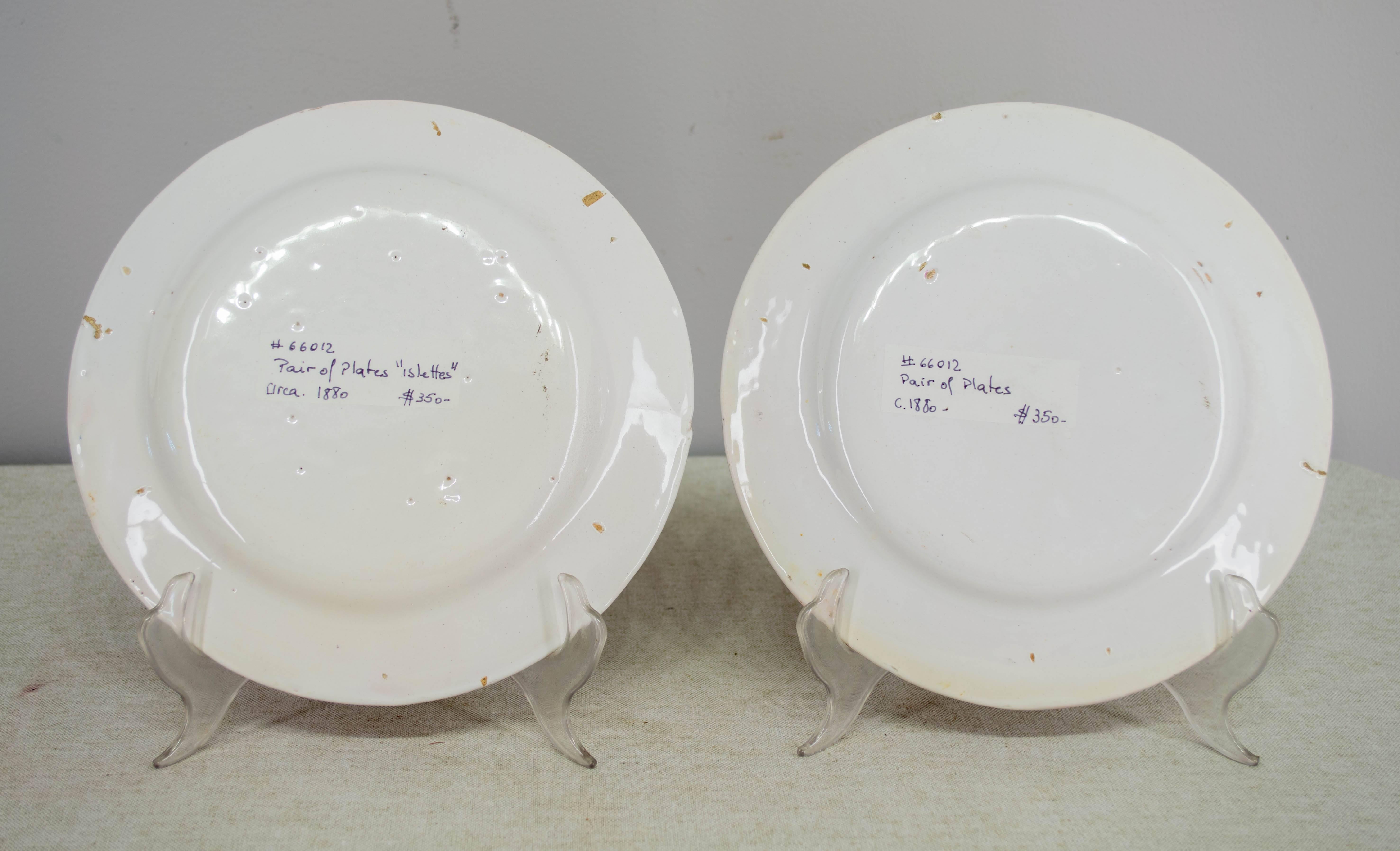 Pair of 19th Century French Faience Plates 1