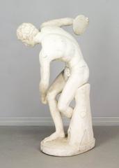French Cast Stone Discus Thrower