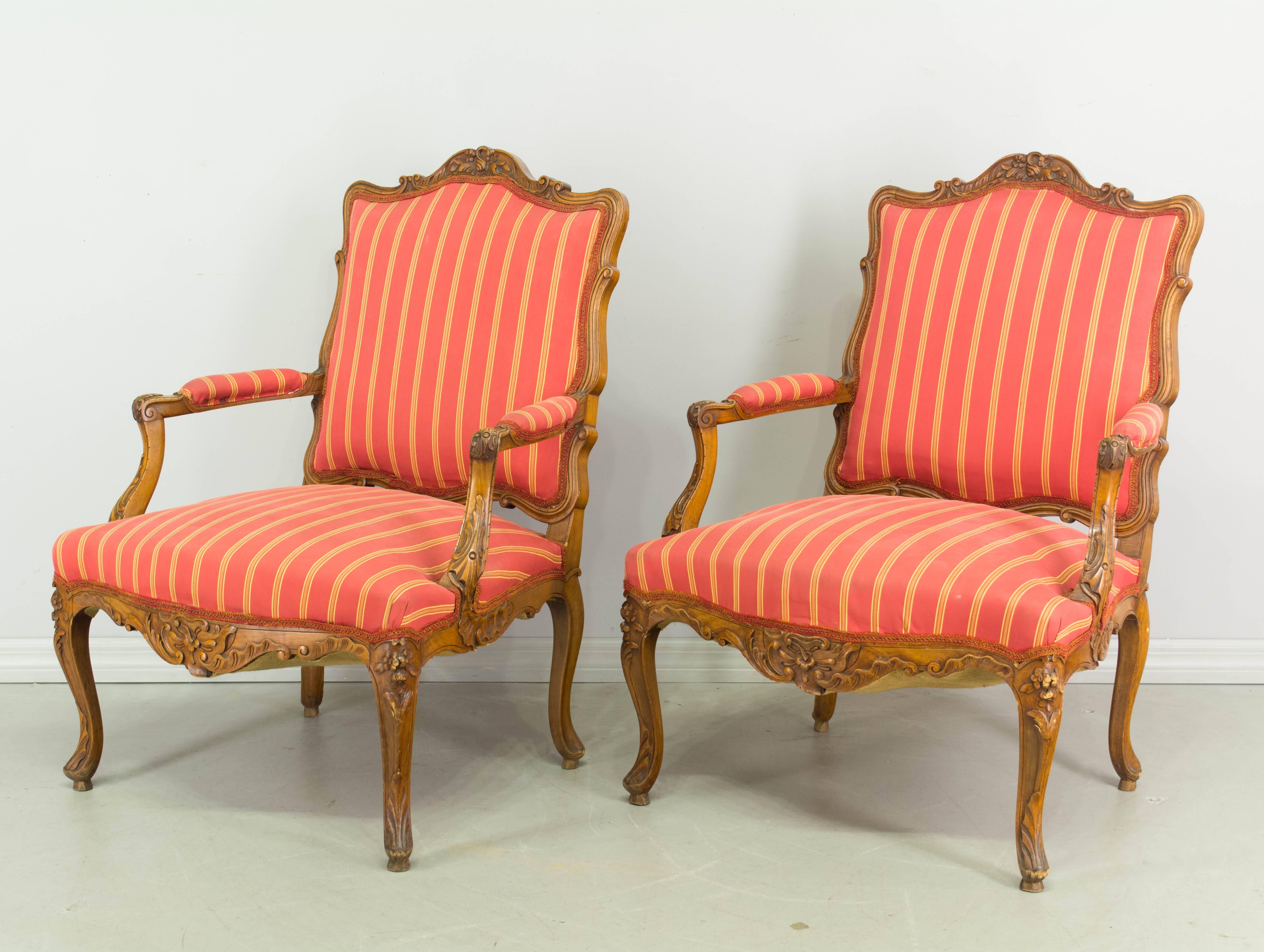 French Suite of Four 19th Century Louis XV Chairs