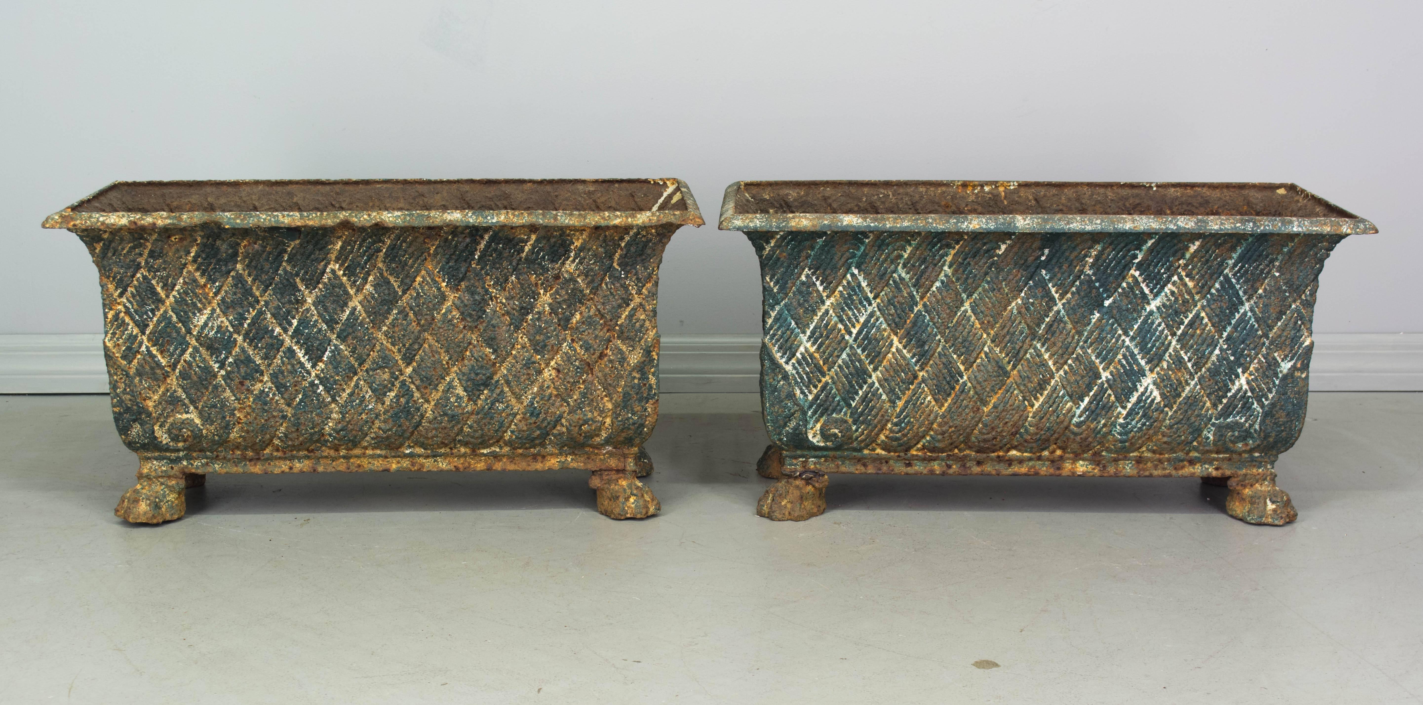 Pair of 19th Century French Cast Iron Planters In Excellent Condition In Winter Park, FL